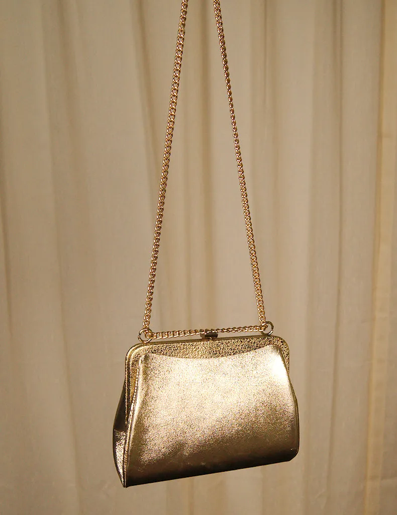 1950s Embossed Gold Handbag