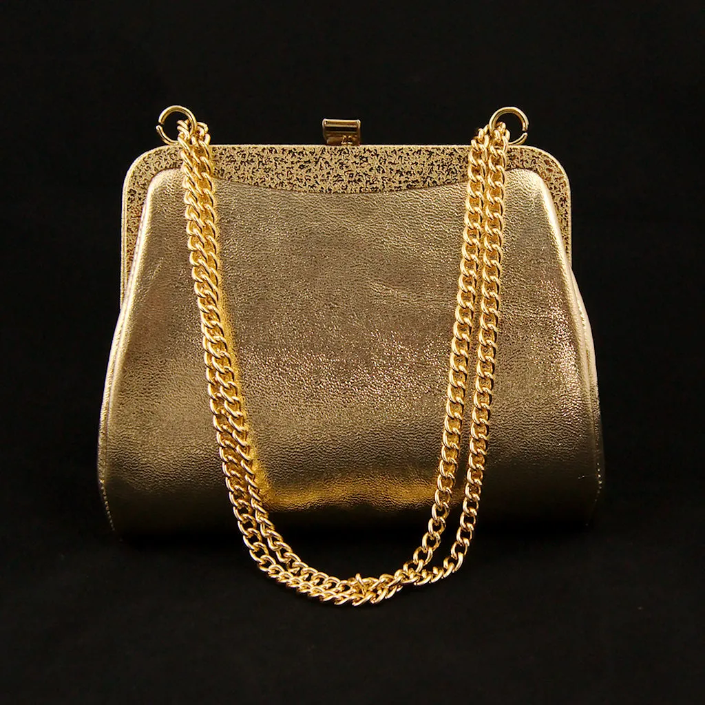 1950s Embossed Gold Handbag