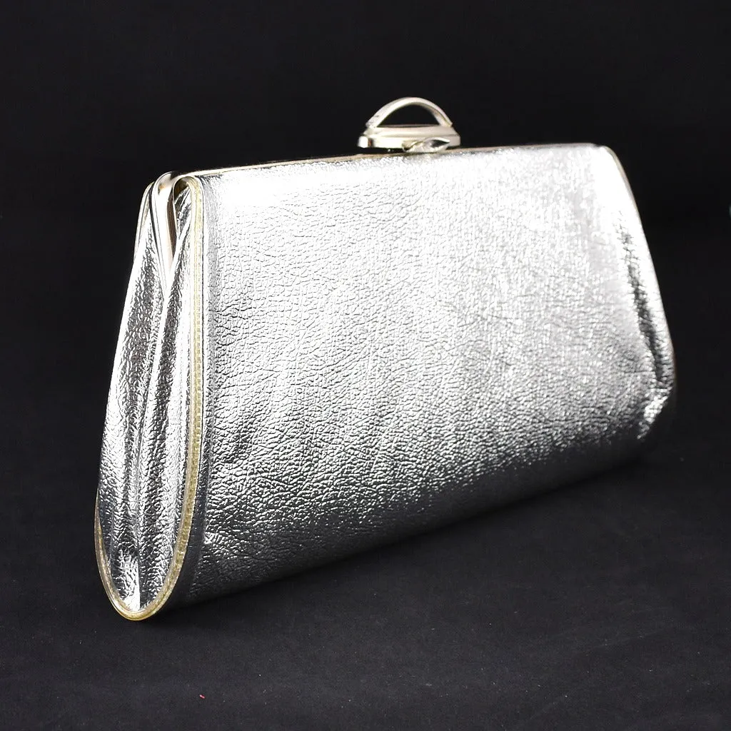 1950s Shiny Silver Vintage Handbag