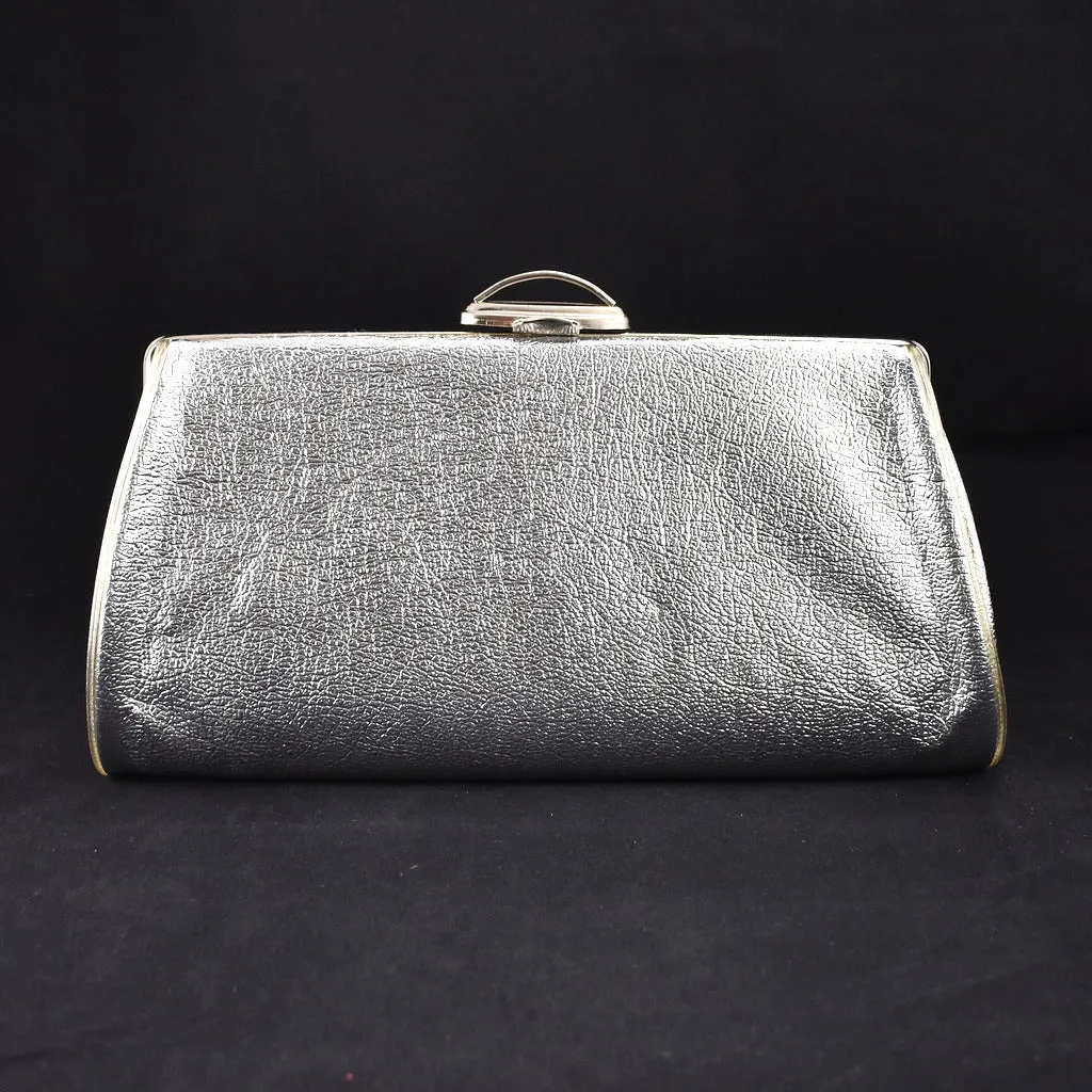 1950s Shiny Silver Vintage Handbag