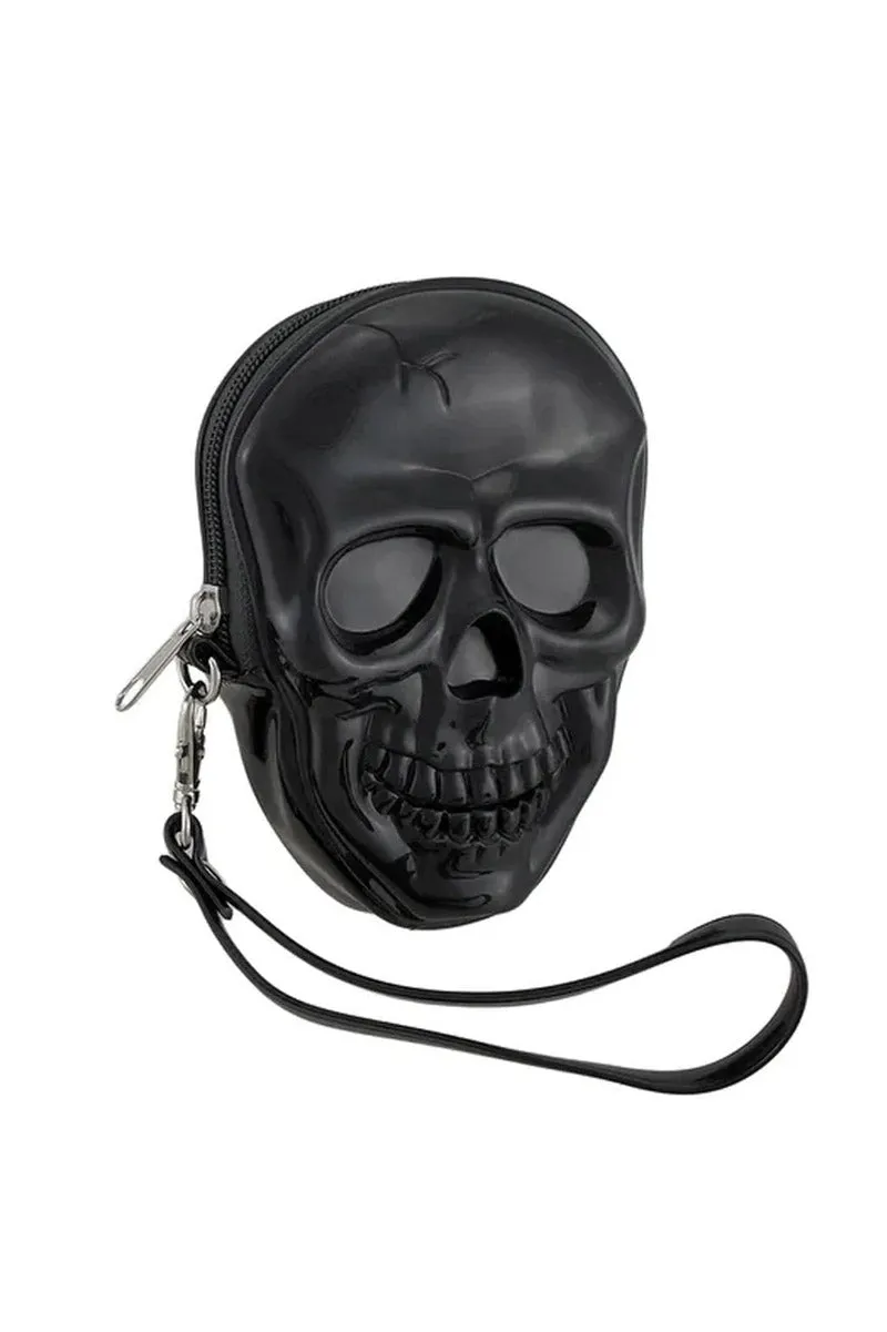 3D Skull Zippered Coin Purse