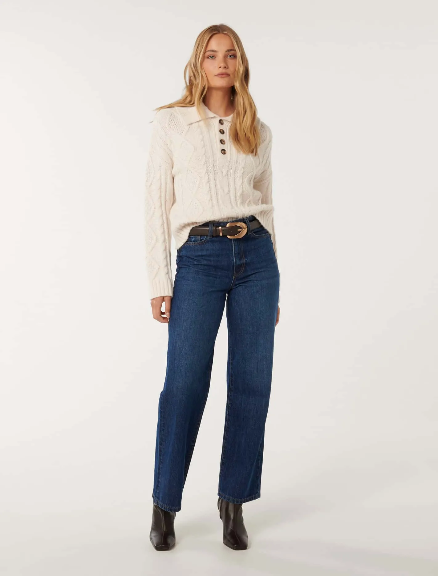 Adelaide Cabled Collar Knit Jumper