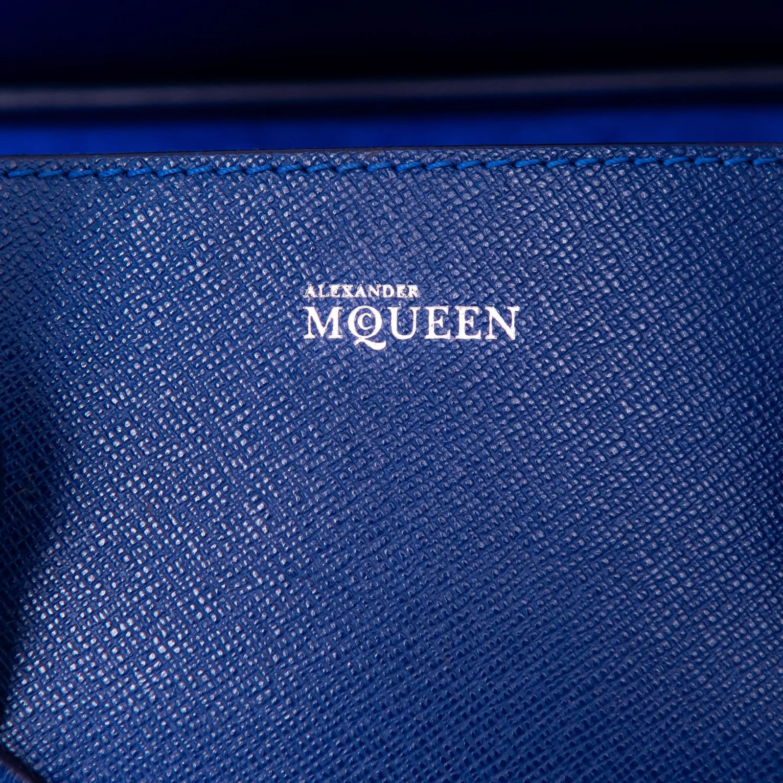 Alexander McQueen Cobalt Blue Leather Heroine Bag