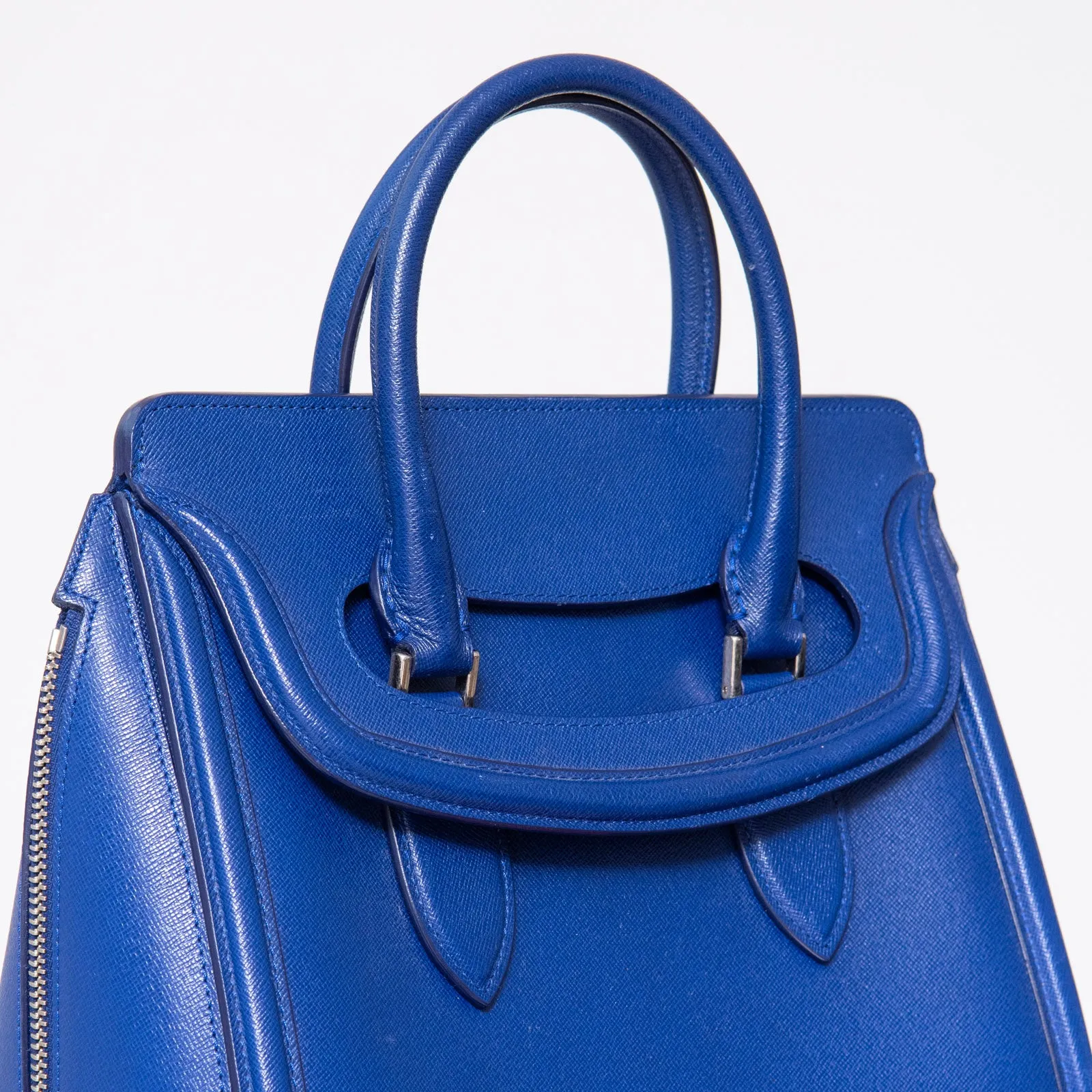 Alexander McQueen Cobalt Blue Leather Heroine Bag