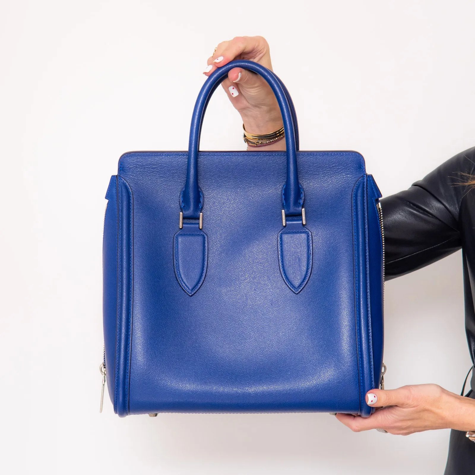 Alexander McQueen Cobalt Blue Leather Heroine Bag