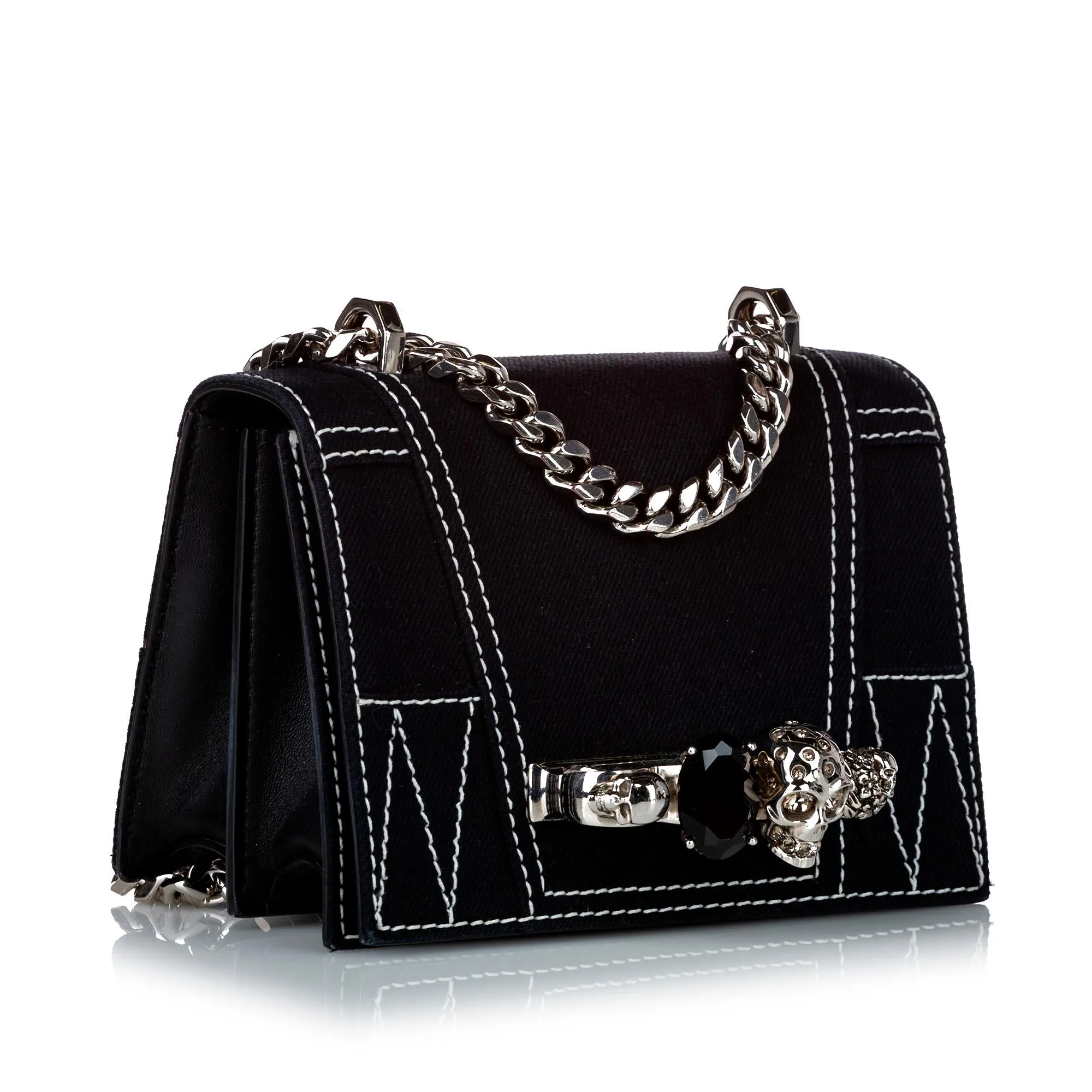 Alexander McQueen Knuckle Denim Crossbody (SHG-30052)