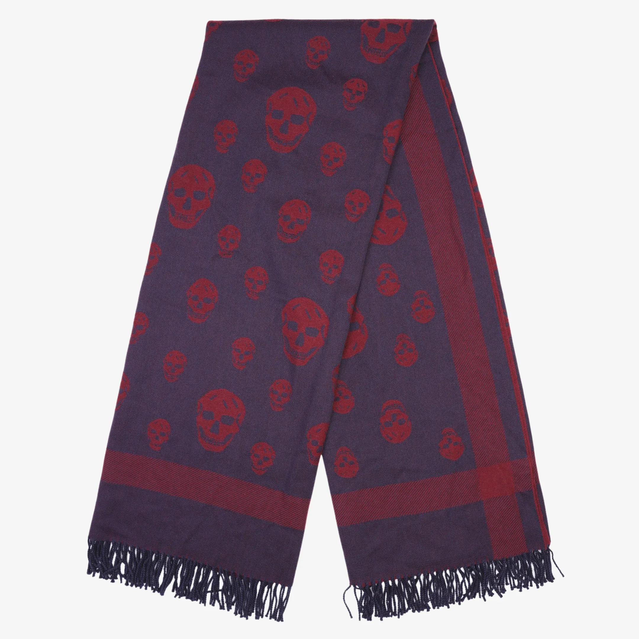 Alexander McQueen Womens Blanket Scarf Red Purple OS