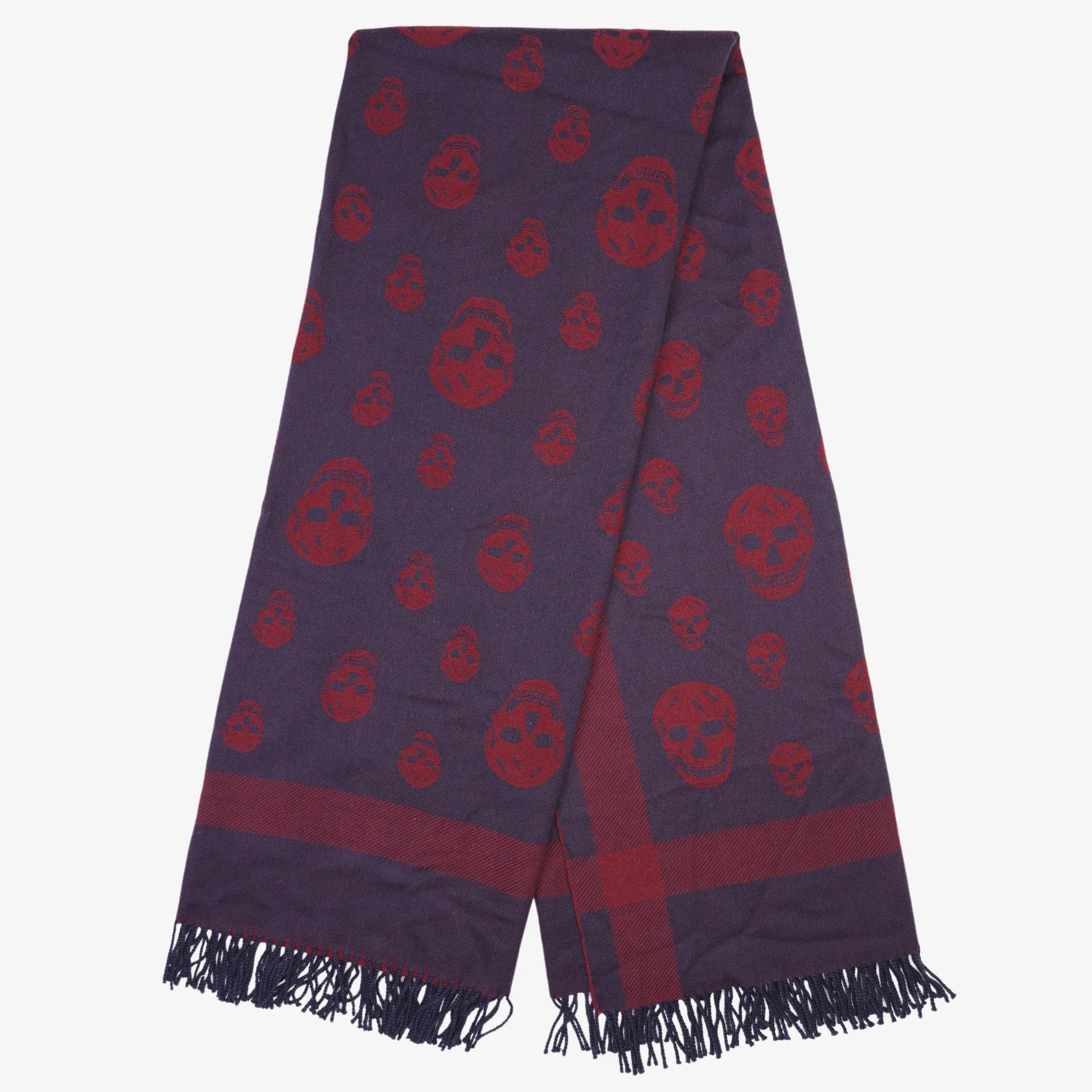 Alexander McQueen Womens Blanket Scarf Red Purple OS