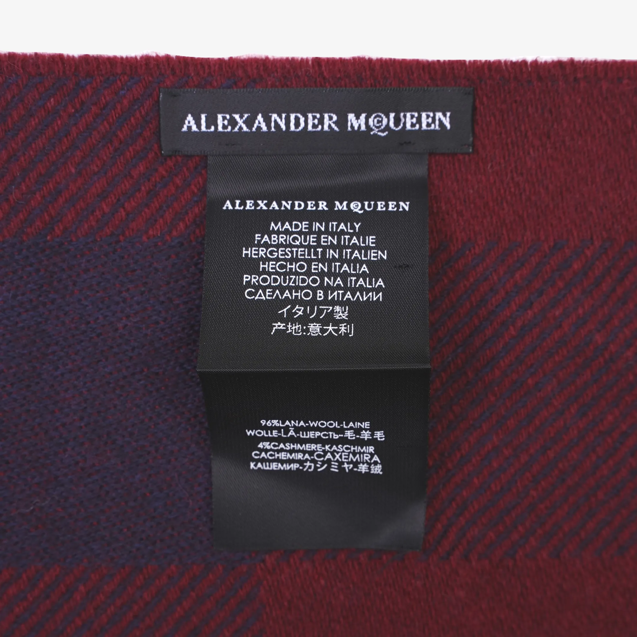 Alexander McQueen Womens Blanket Scarf Red Purple OS