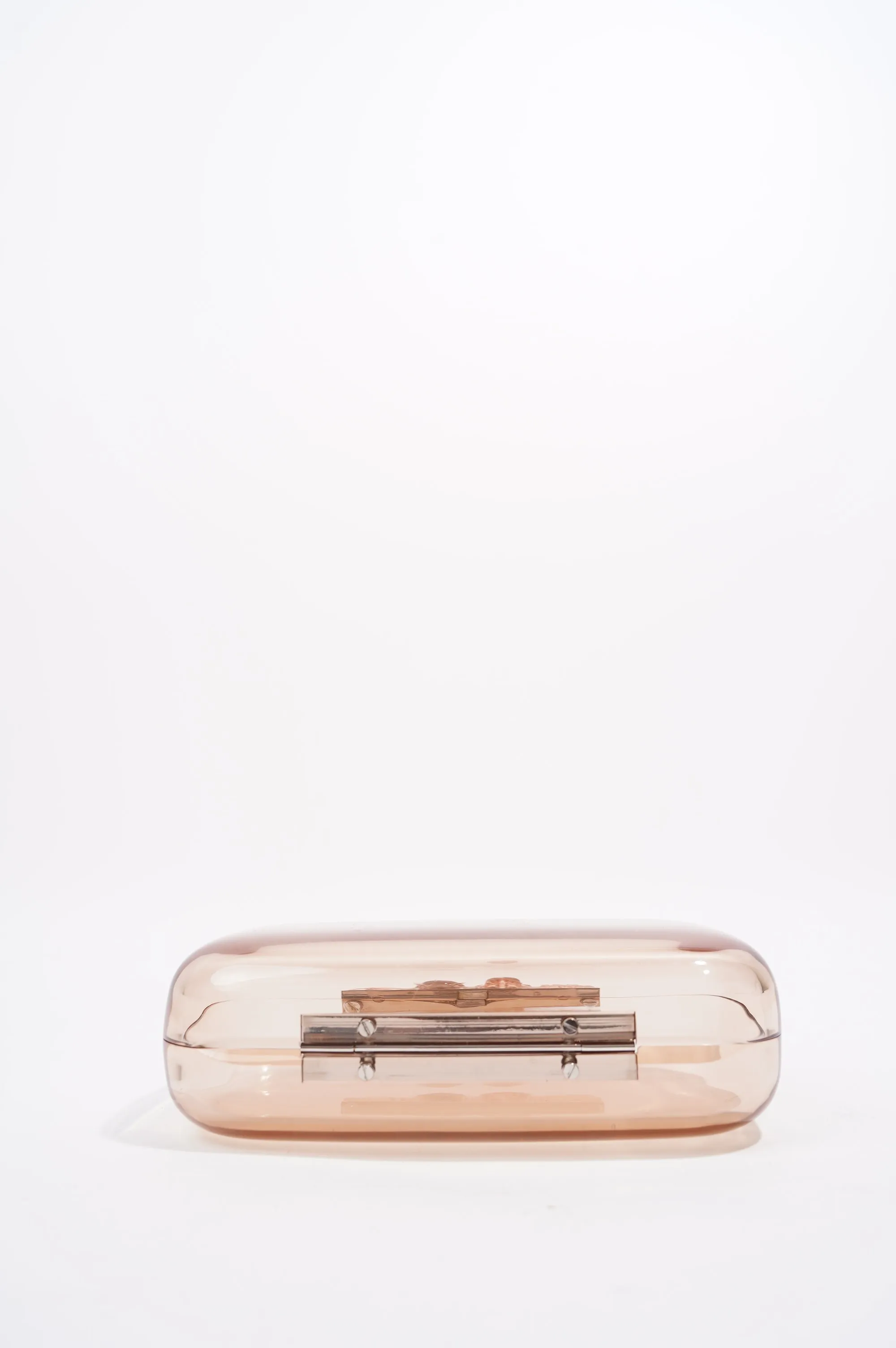 Alexander McQueen Womens Knuckle Clutch Transparent / Pink Acetate