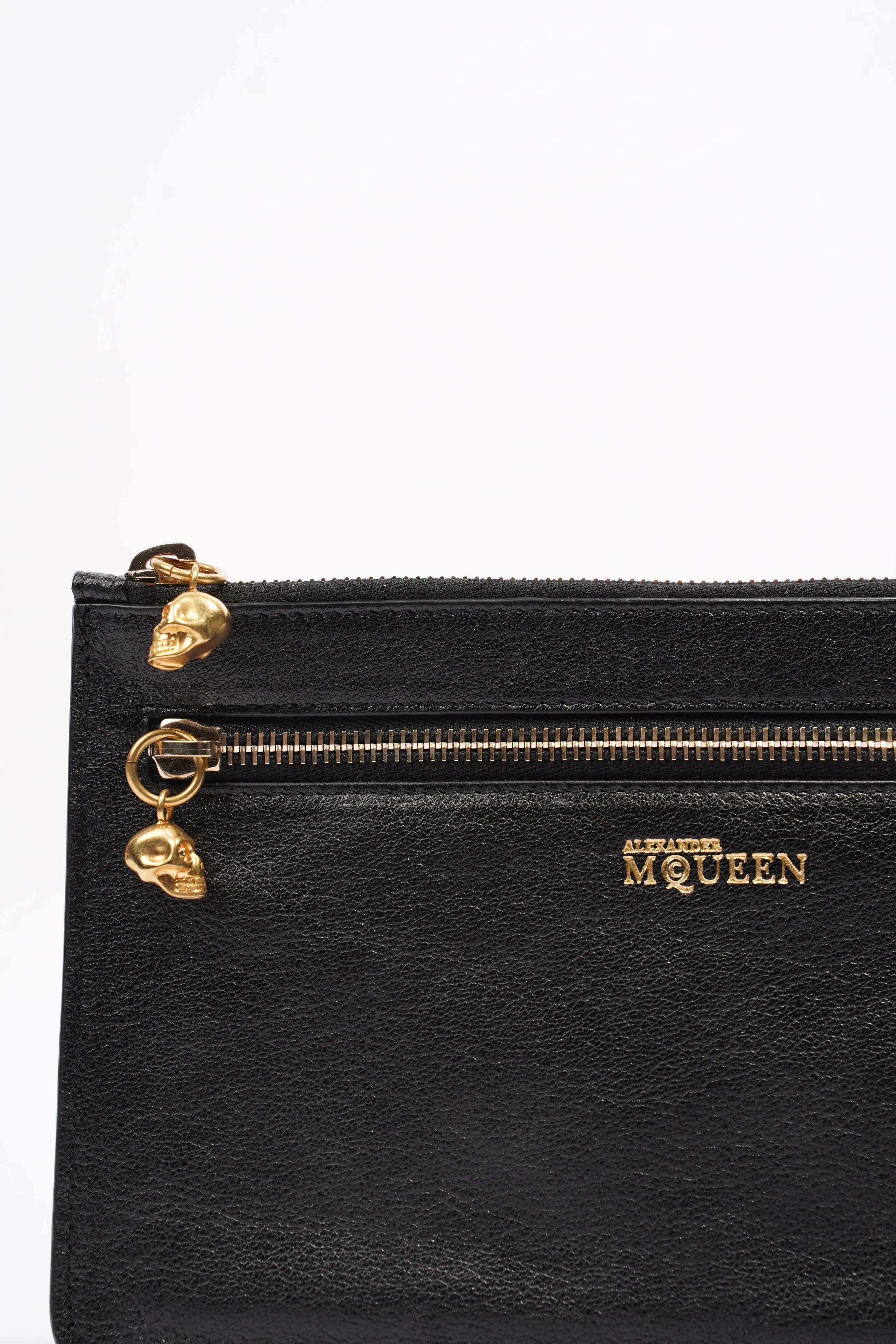 Alexander McQueen Zipped Clutch Black Leather