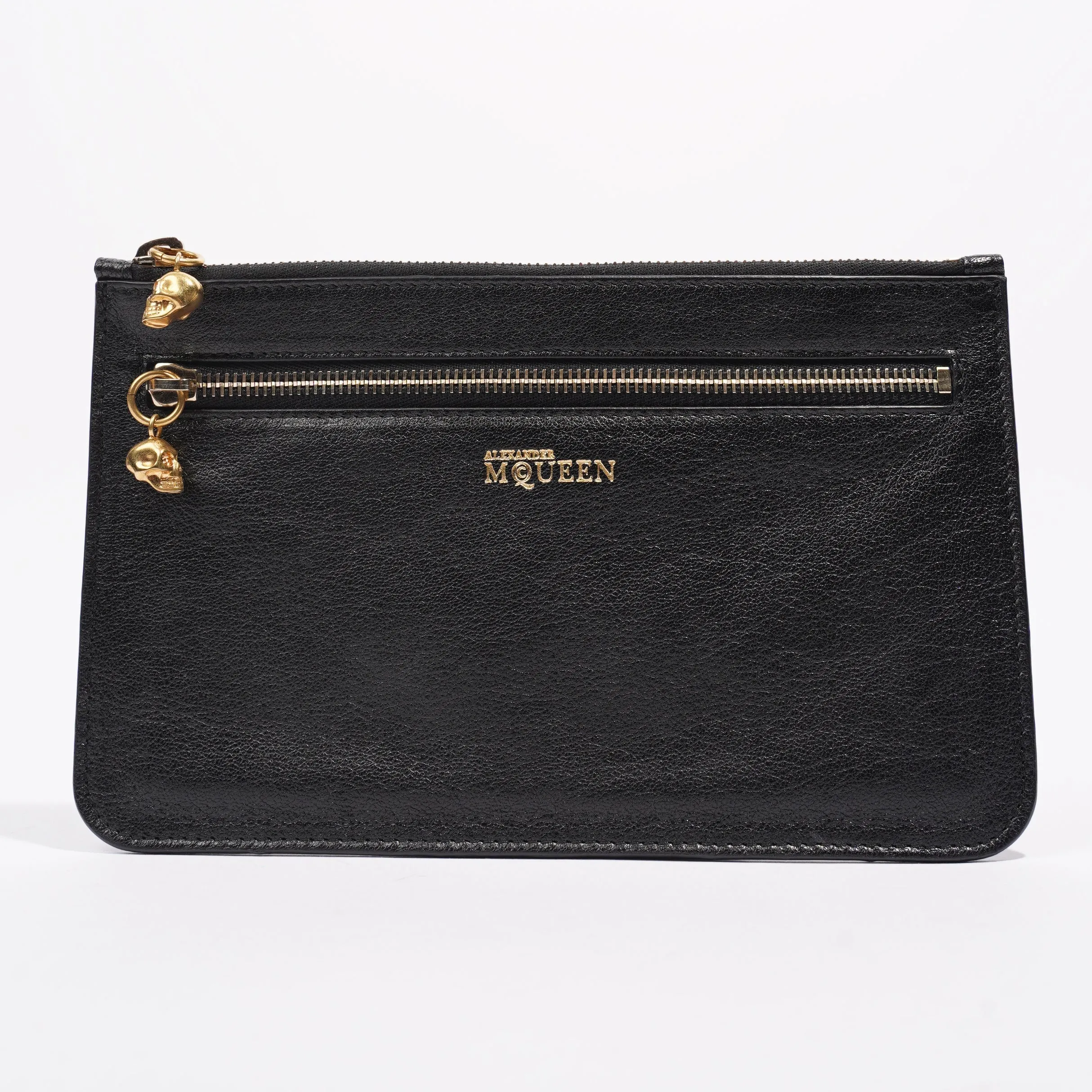 Alexander McQueen Zipped Clutch Black Leather