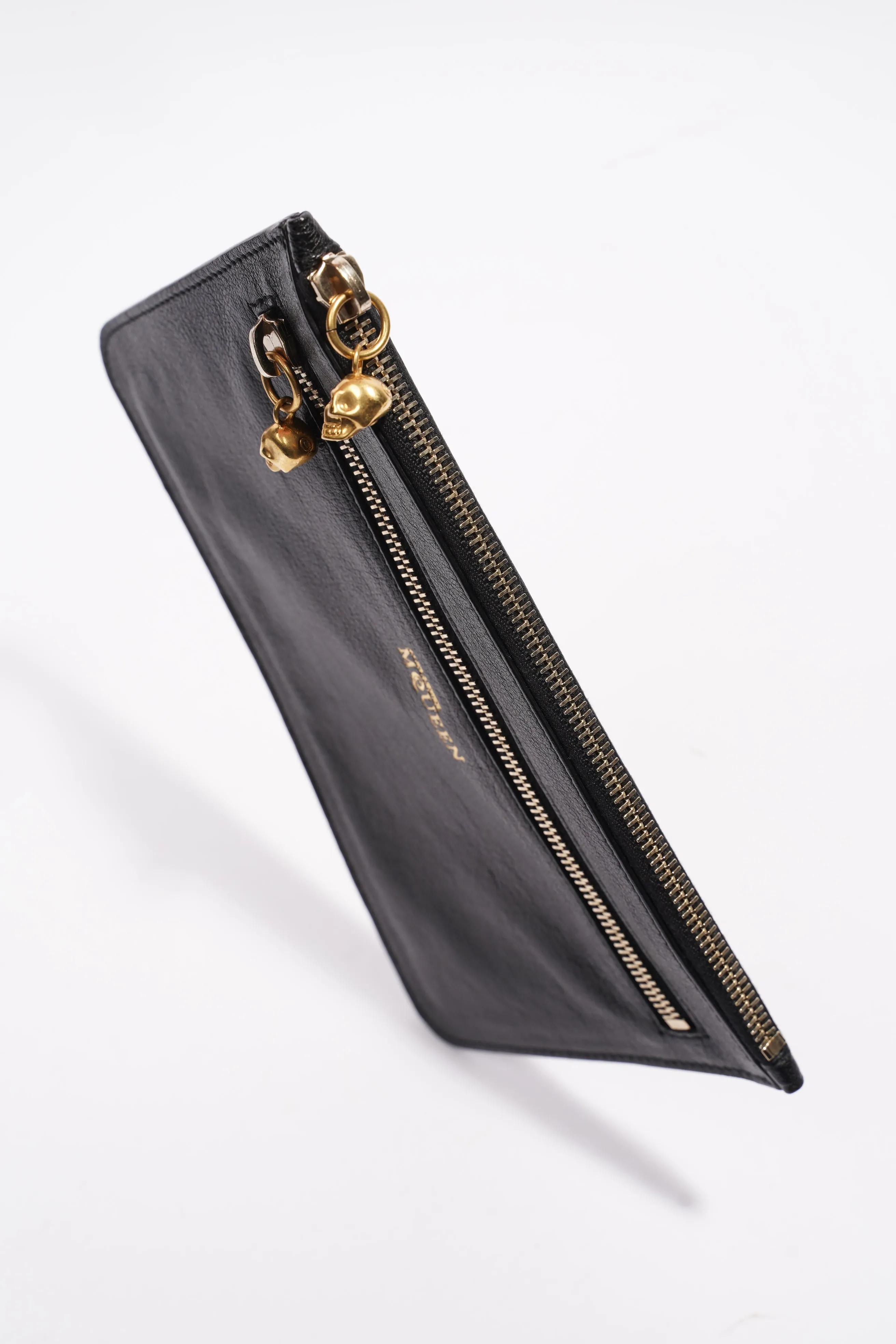 Alexander McQueen Zipped Clutch Black Leather