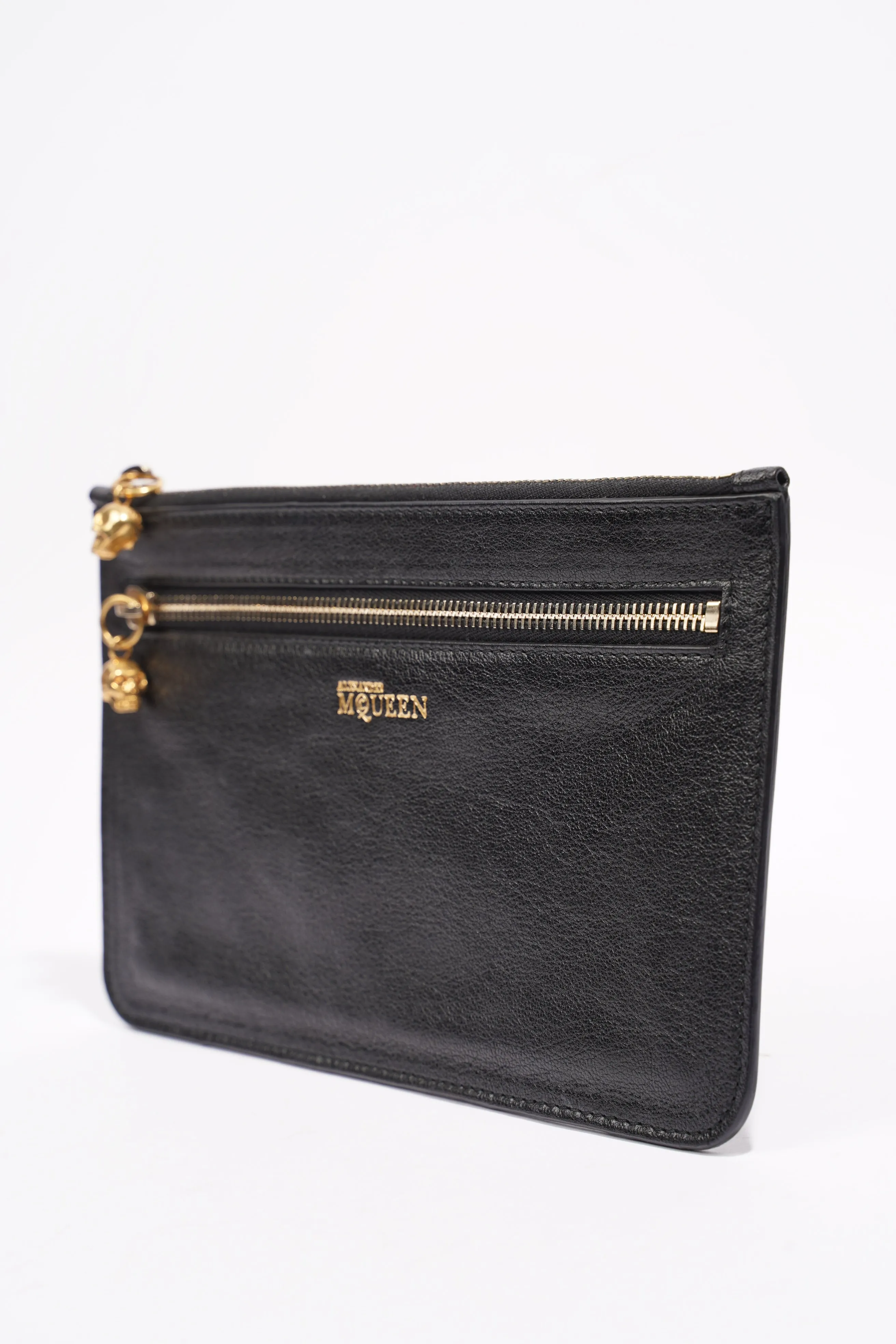 Alexander McQueen Zipped Clutch Black Leather