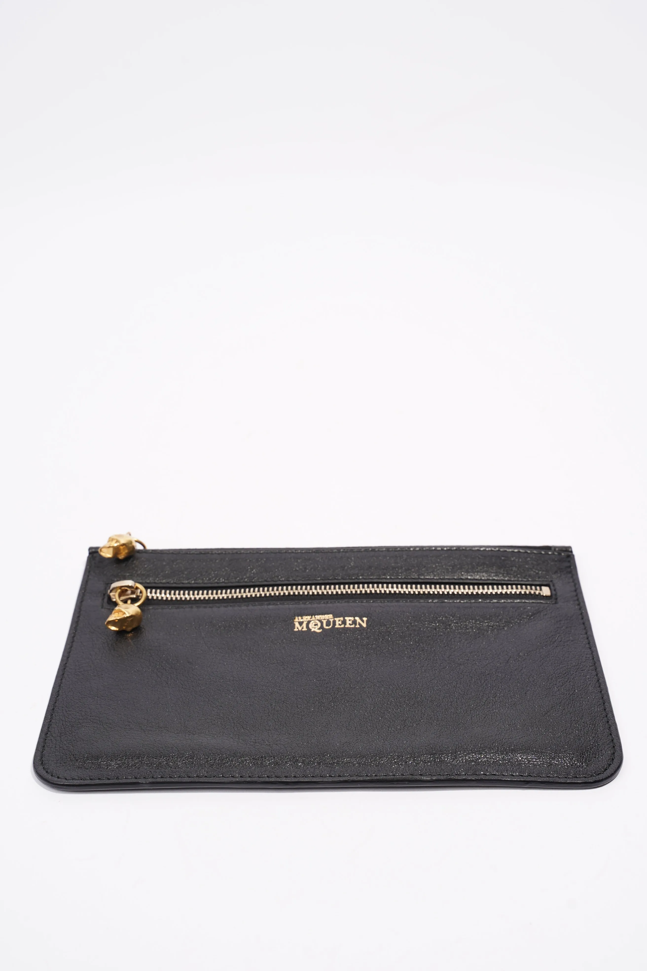 Alexander McQueen Zipped Clutch Black Leather