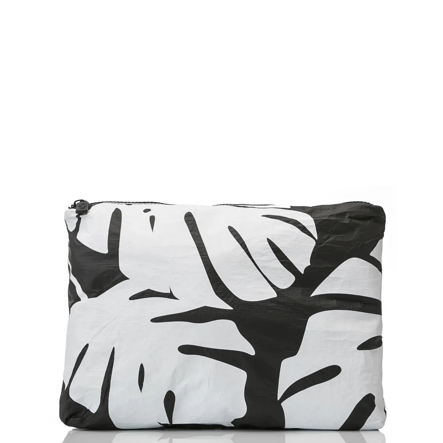 Aloha Mid Pouch in Monstera White on Black, Style #MID22301