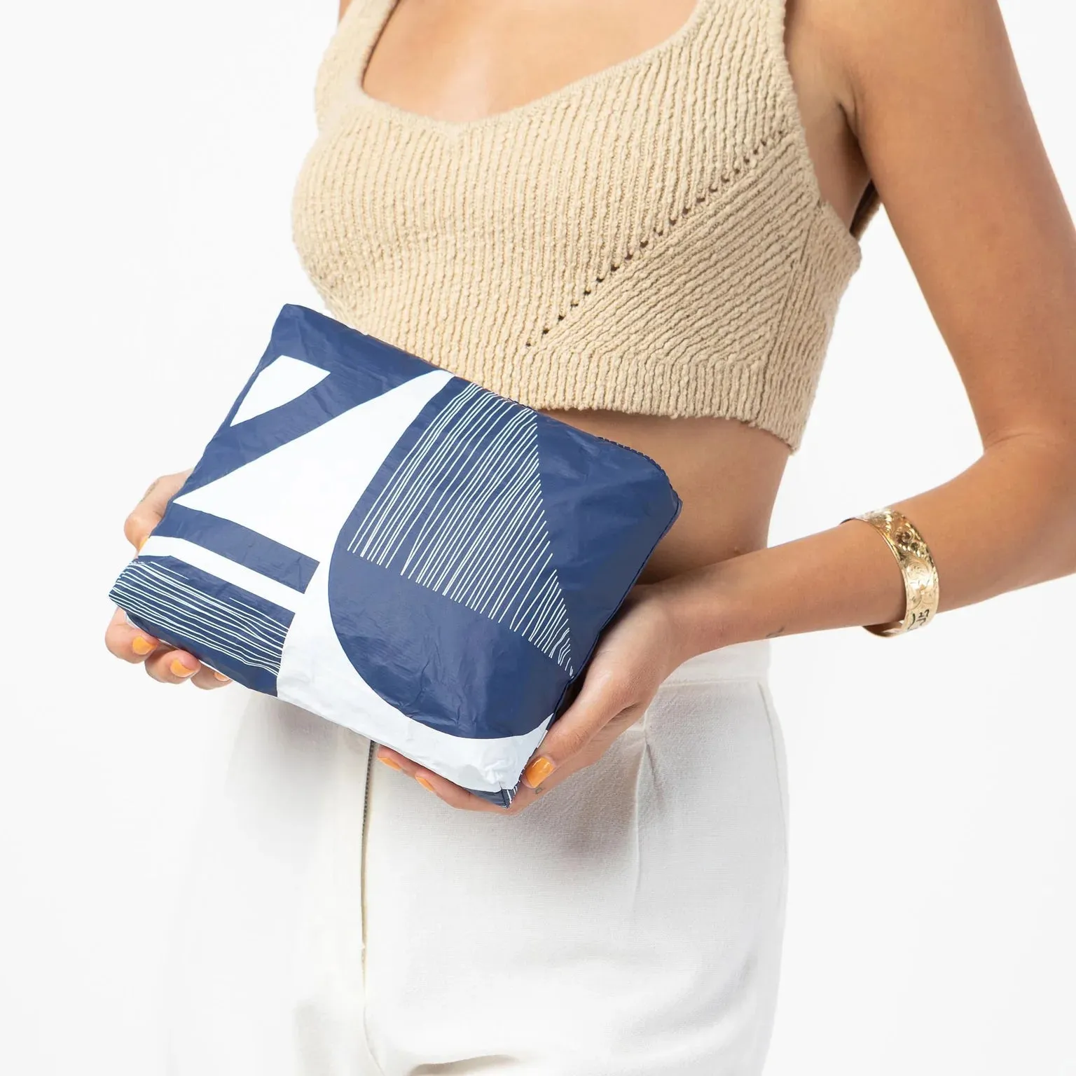 Aloha Small Dockside White on Navy Pouch