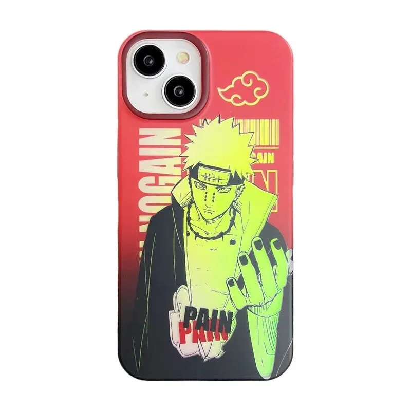 Anime Cartoon Bling Laser Naruto Case For Iphone 11 12 13 14 Pro Max 14pro 14Plus Kakashi Itachi Cosplay Phone Case Funda