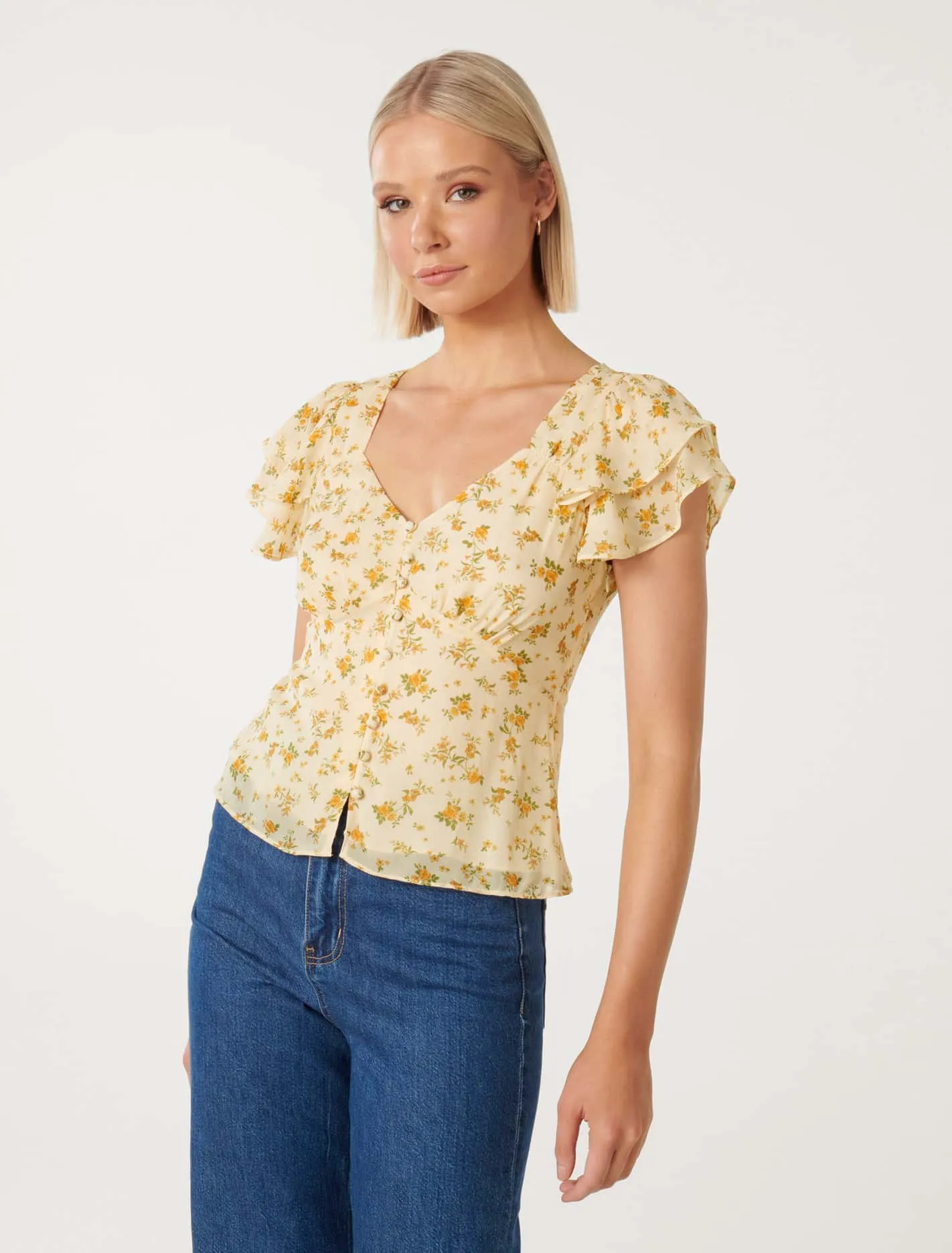 Aubrey Flutter Sleeve Top