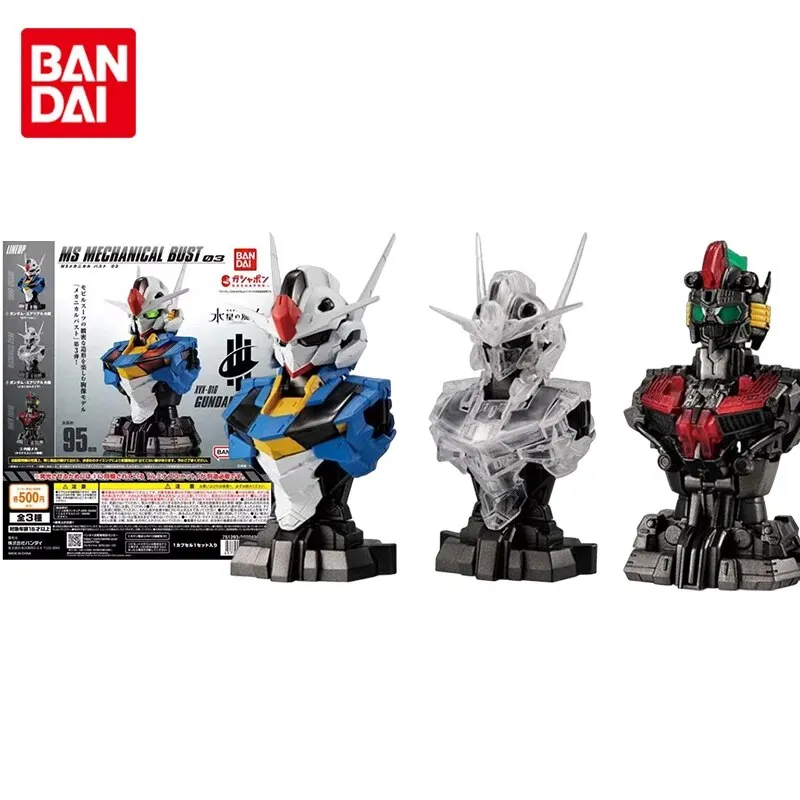 Bandai Original Gundam Model Kit Anime Figure Gashapon MS Bust 03 GUNDAM AERIAL Shine Action Figures Toys