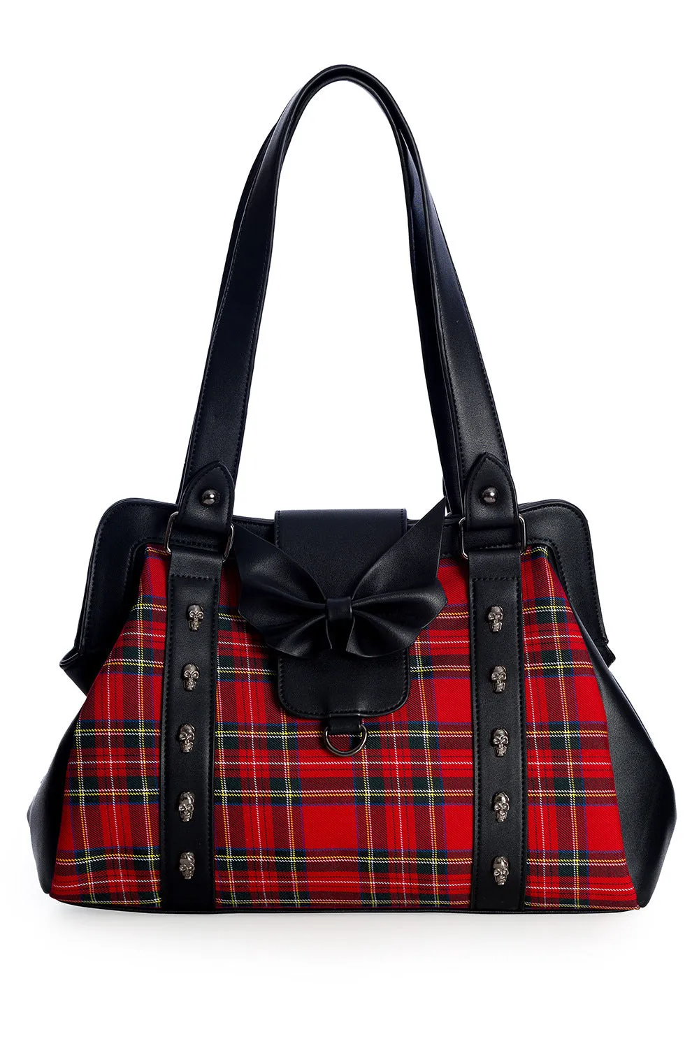 Batwing Bow Plaid Bag [RED]