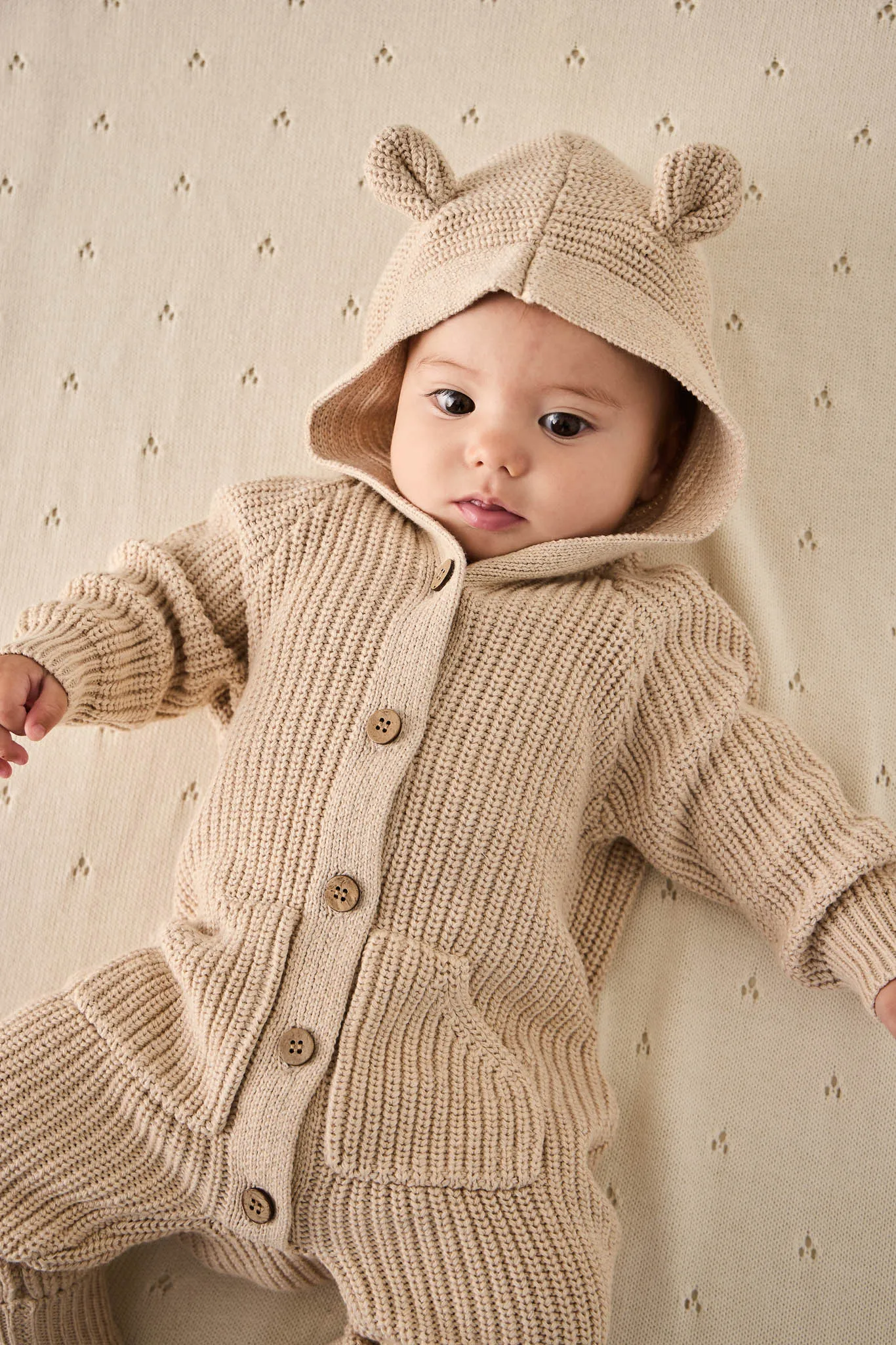 Bear Knit Onepiece - Oatmeal Marle Fleck