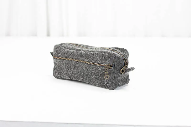 Brick case - Grey stonewashed cotton canvas