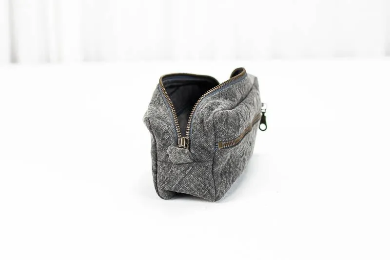 Brick case - Grey stonewashed cotton canvas