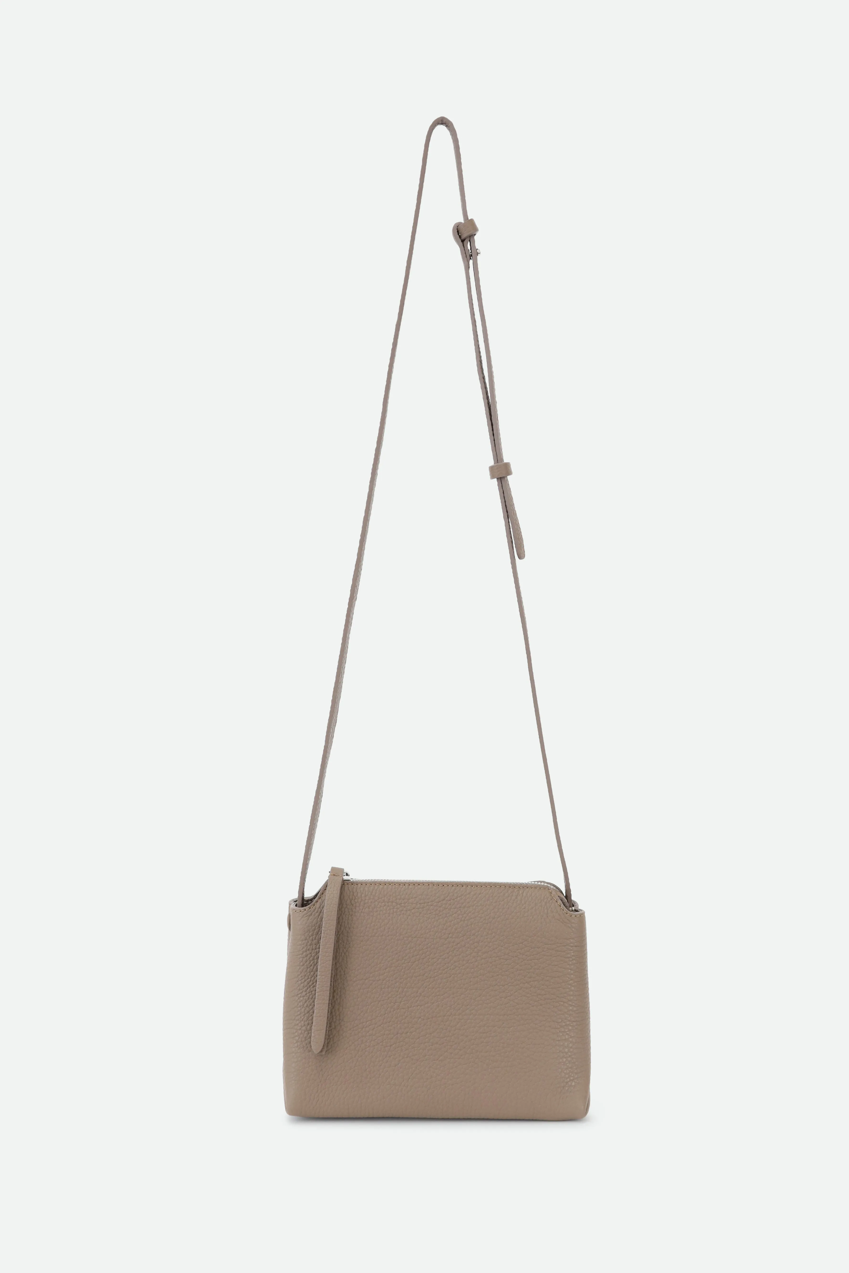 BRIDGET ITALIAN LEATHER CROSSBODY BAG IN TAUPE