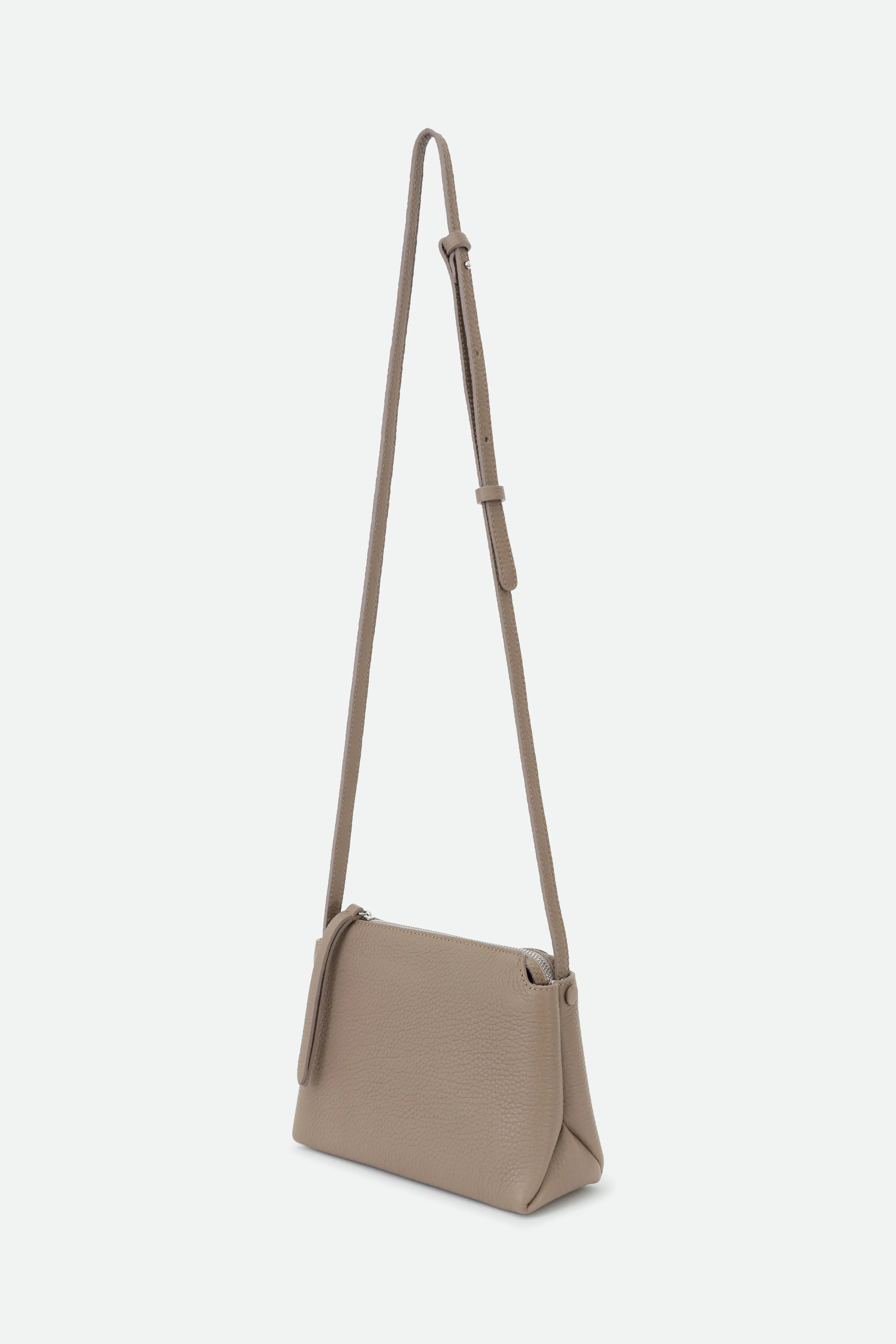 BRIDGET ITALIAN LEATHER CROSSBODY BAG IN TAUPE