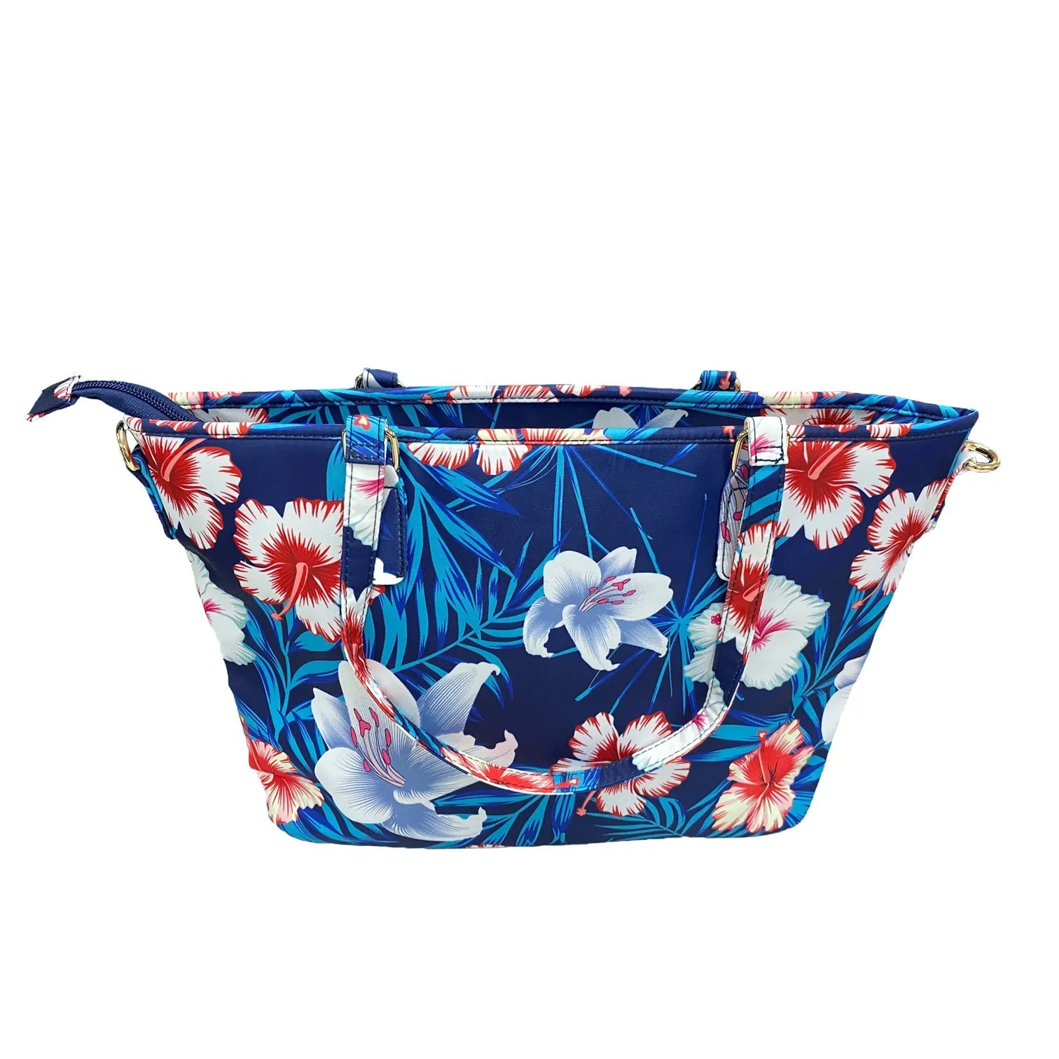 CALOUNDRA - Women's Blue Colorful Flower Tote Bag