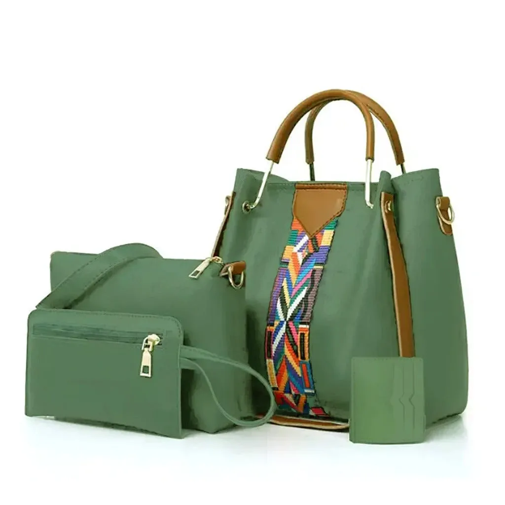 CAPRI 4 PIECE GREEN HANDBAG