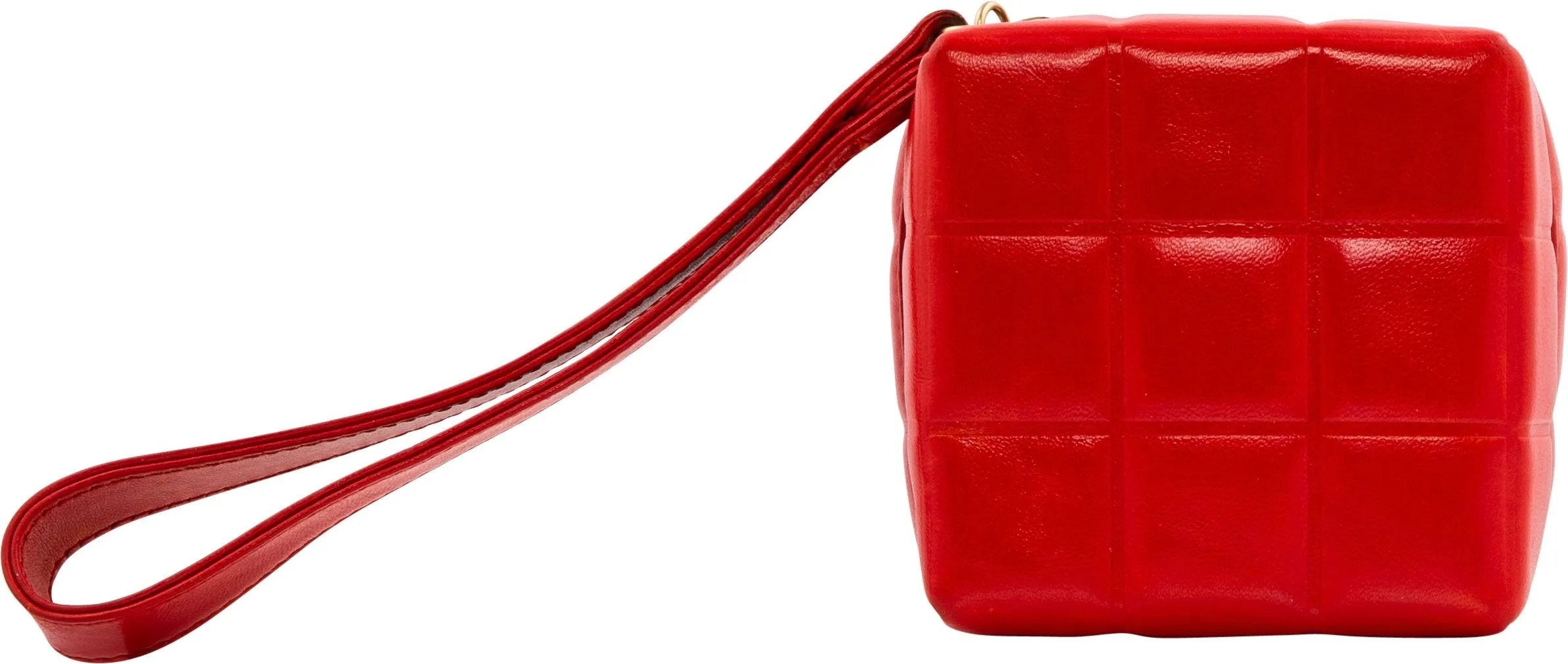 Chanel Spring 2004 Red Quilted Patent Leather Rubik's Cube Wristlet