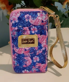 Charlie Paige Pineapple Print Phone Wristlet - Blue/Pink