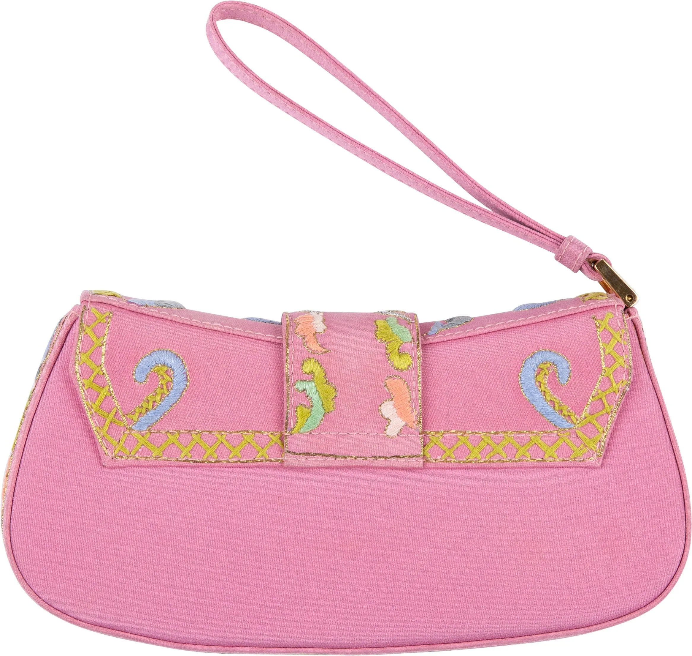 Christian Dior Limited Edition Embroidered Mini Wristlet Clutch