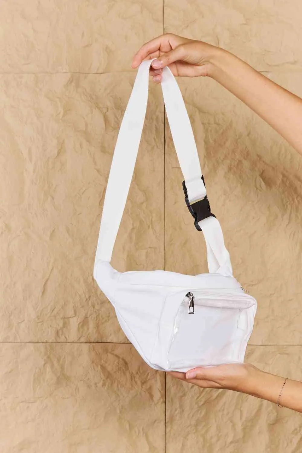 Clear Pocket Zip Up Fanny Handbag