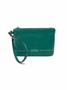 Coach Green Leather Designer Wristlet