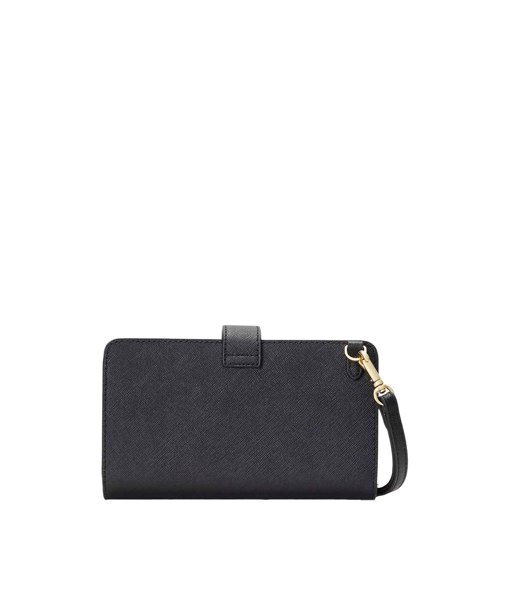 Crosshatch Leather Tech Wristlet - Black