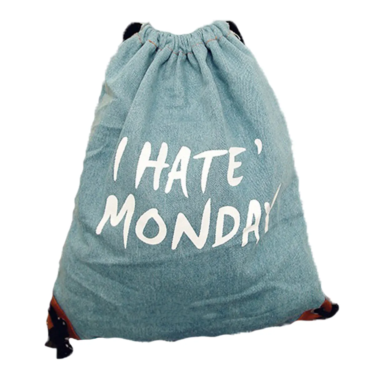 Denim Drawstring Bag