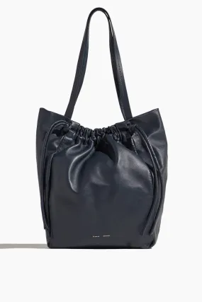 Drawstring Tote in Dark Navy