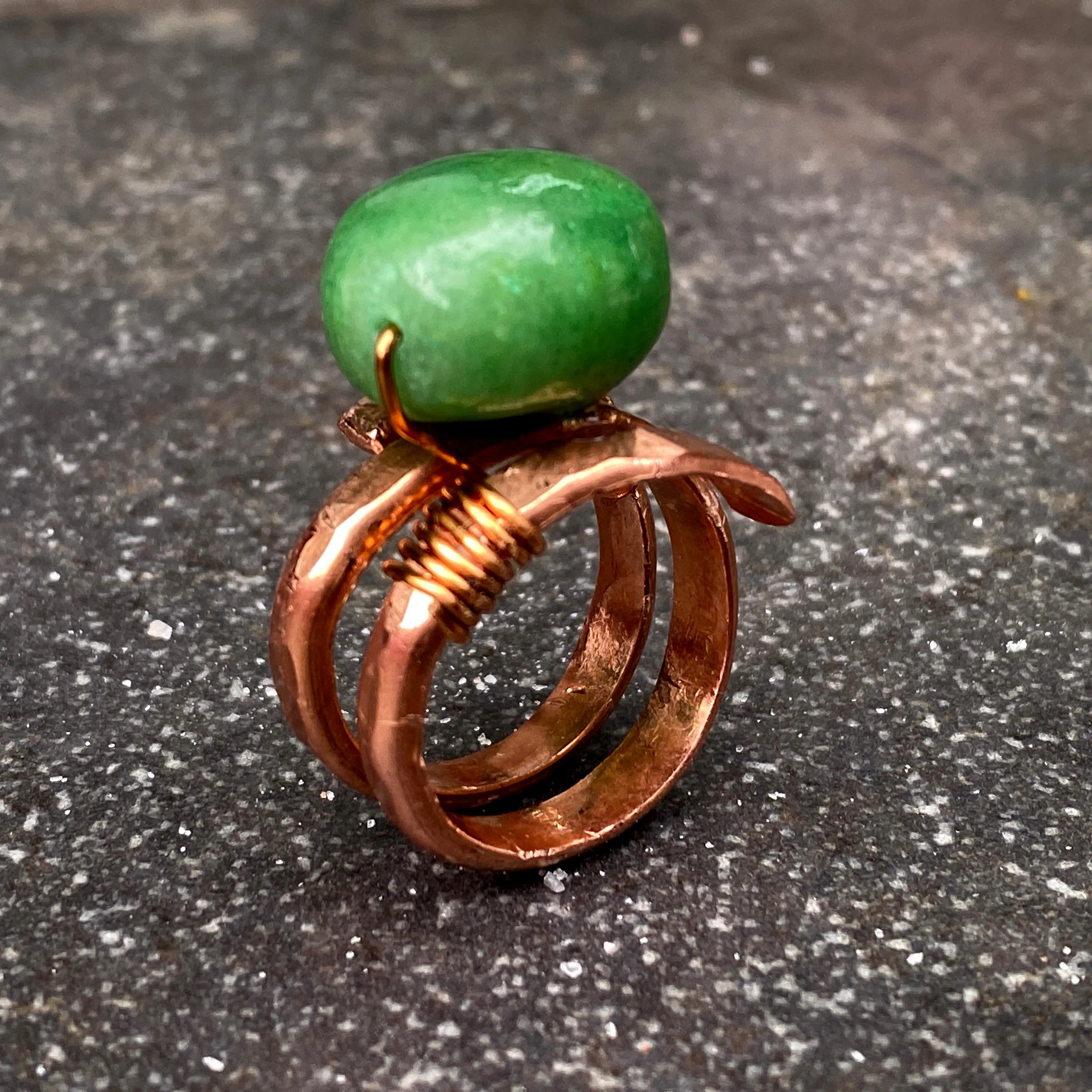 Emerald and Copper Ring