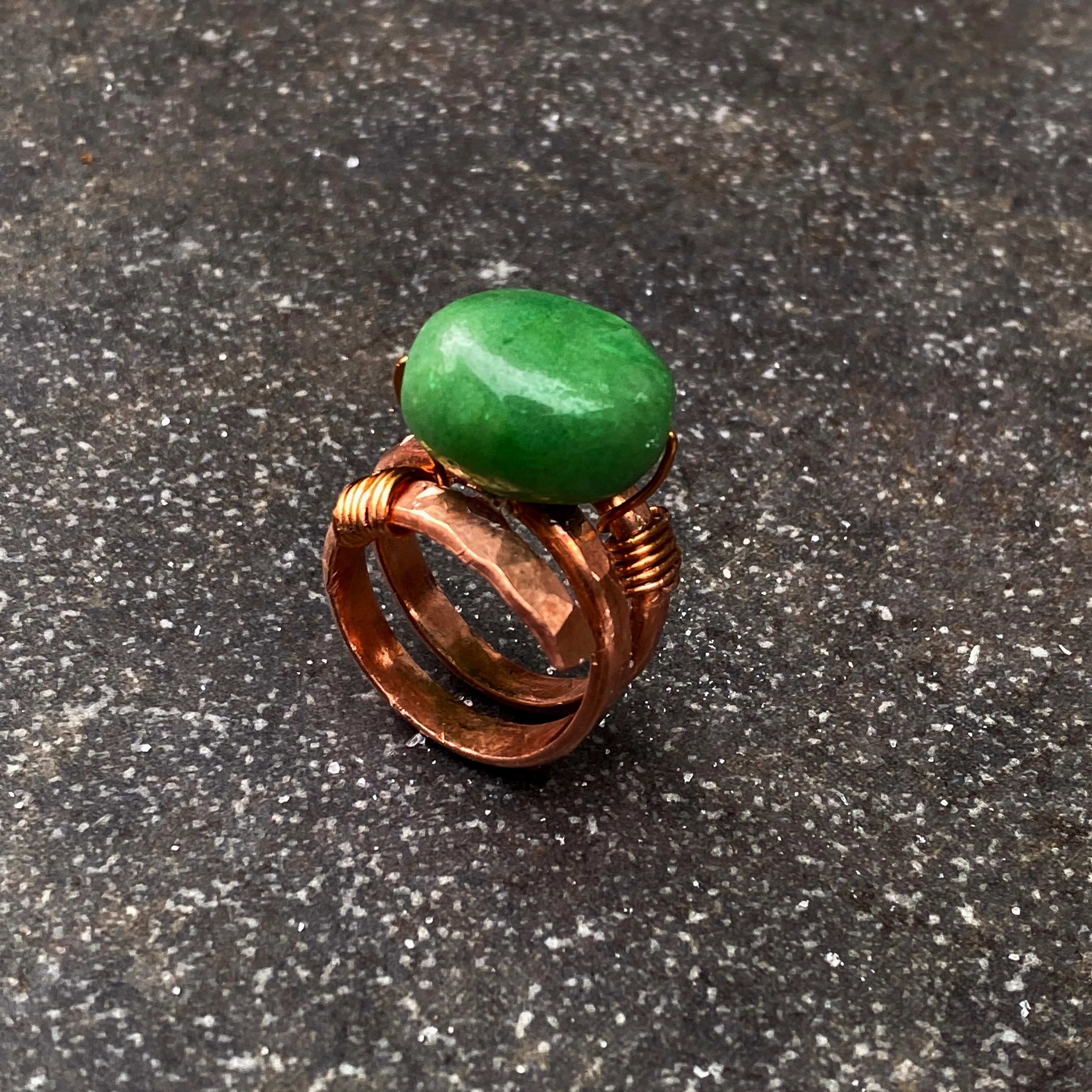 Emerald and Copper Ring