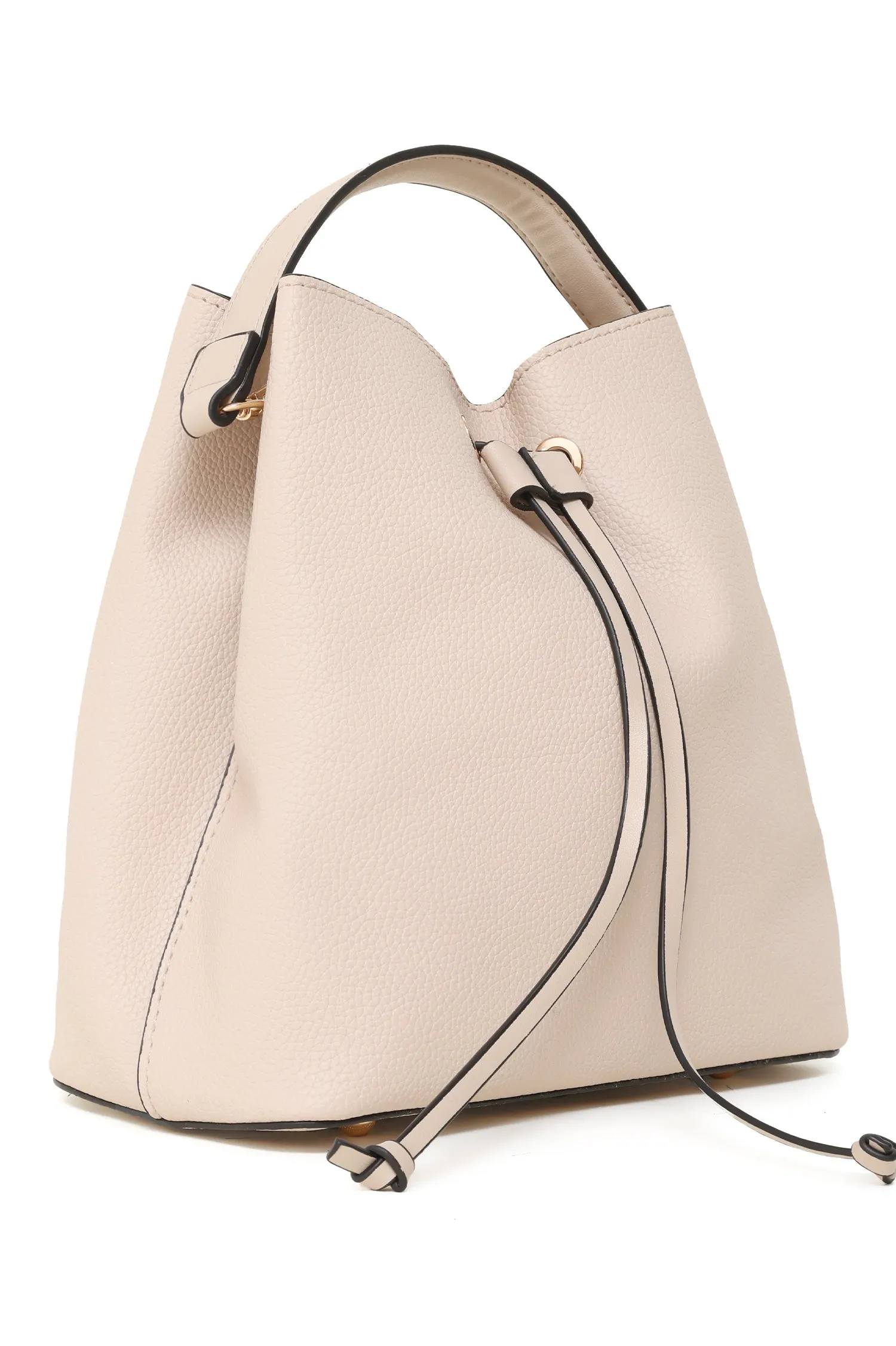 FAUX LEATHER BAG-APRICOT