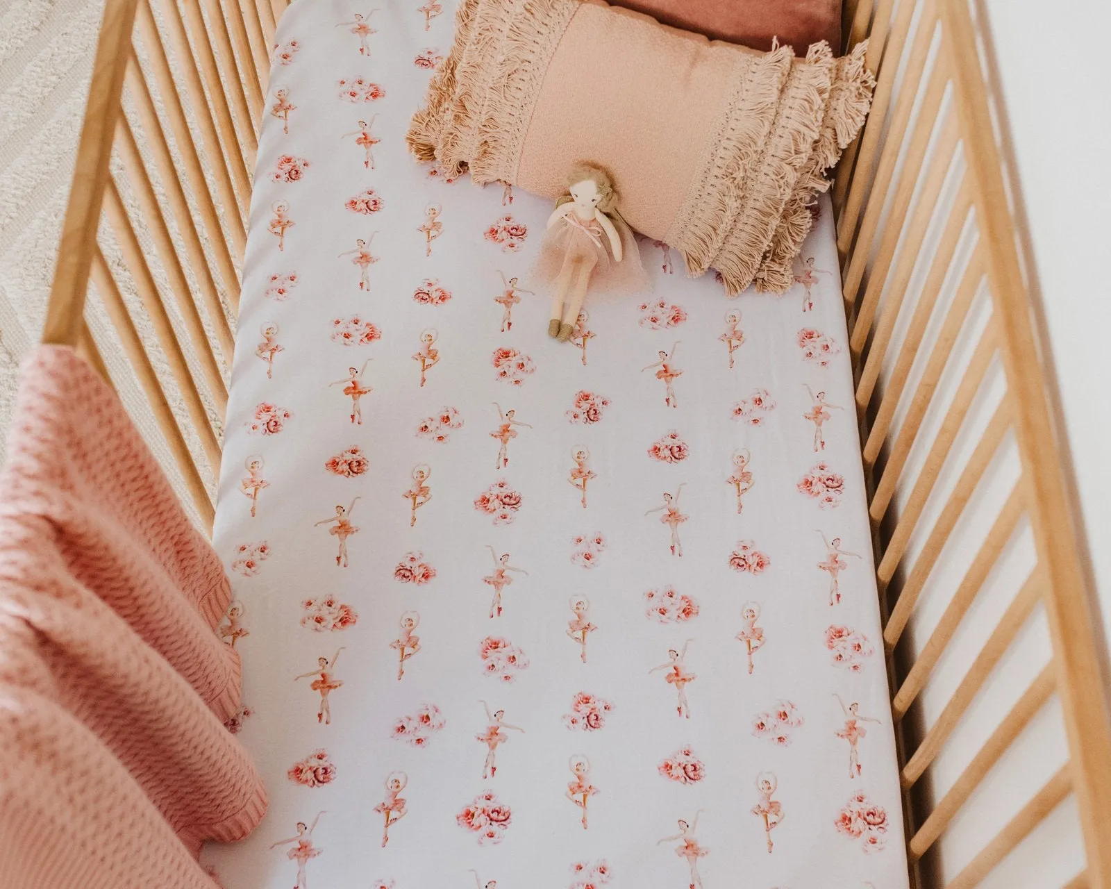 Fitted Jersey Cot Sheet | Ballerina