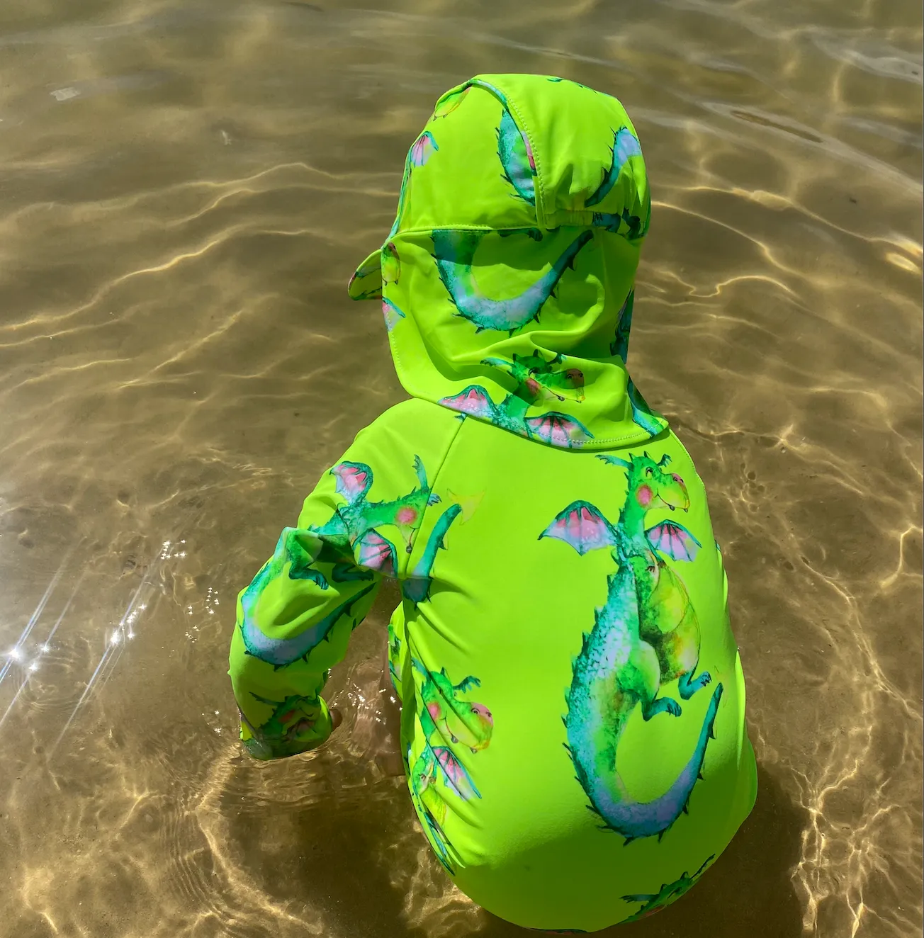 Fluro Dragon Unisex Long Sleeve Zip Swimmers