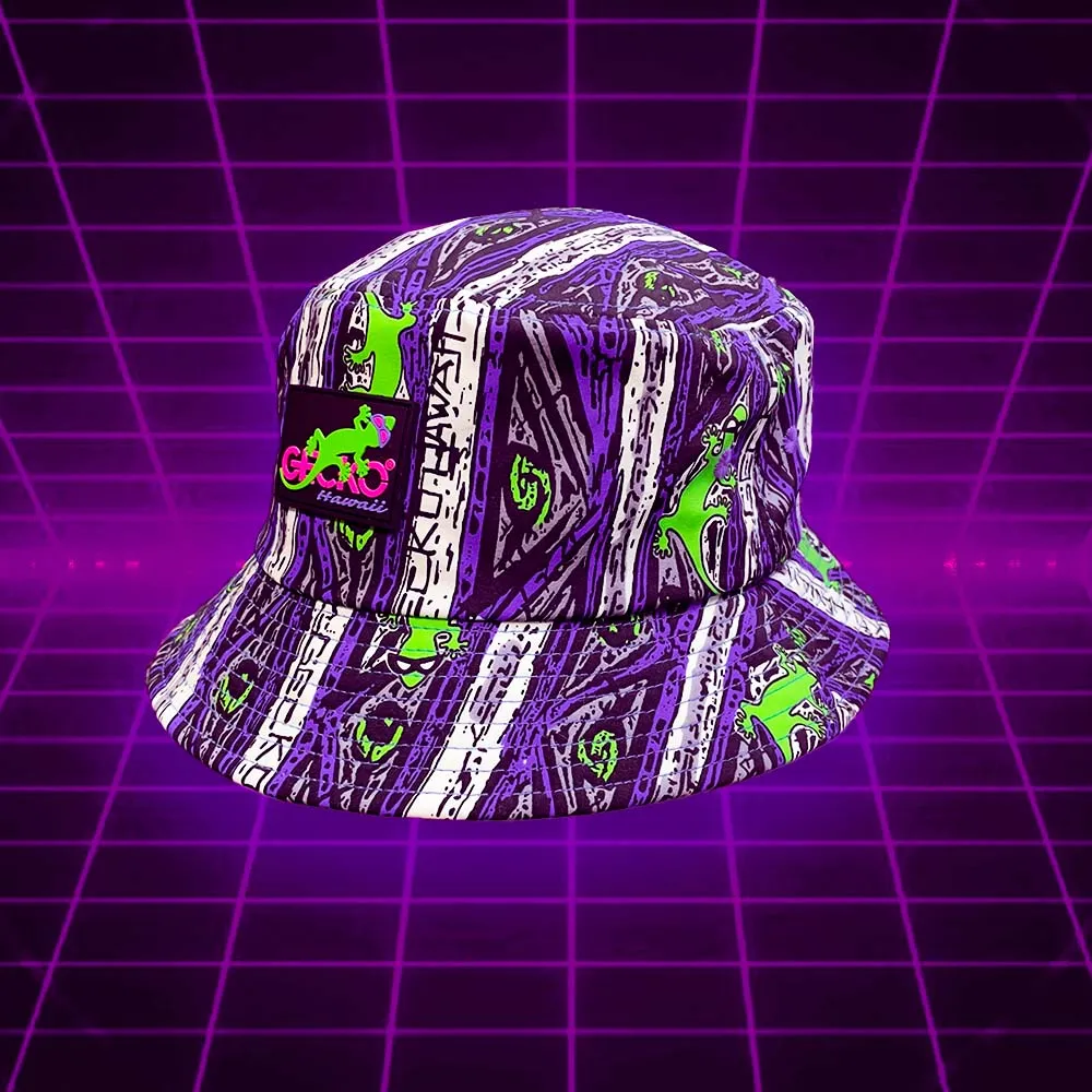 Gecko Purple Stripe Bucket Hat