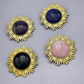 Gemstone Sun Broaches