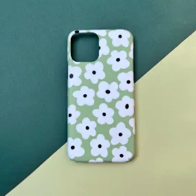 Green Retro Floral Hard Case