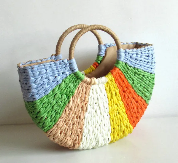 Handmade Rattan Beach Straw Bag - Oddinna