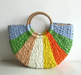 Handmade Rattan Beach Straw Bag - Oddinna